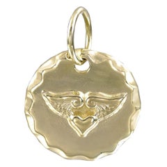 Antique Protector Of My Heart Gold Charm