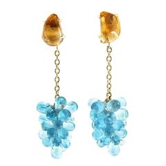 Jona Apatite Cluster Citrine Gold Pendant Earrings 4