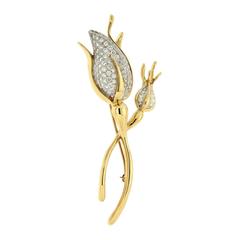 Valentin Magro Diamond pave gold Rose Bud Brooch 8