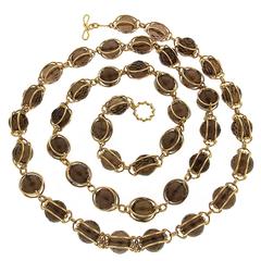 Valentin Magro Doppio Smooth Smokey Topaz Gold Necklace 2
