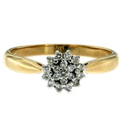 Diamond Gold Flower Ring
