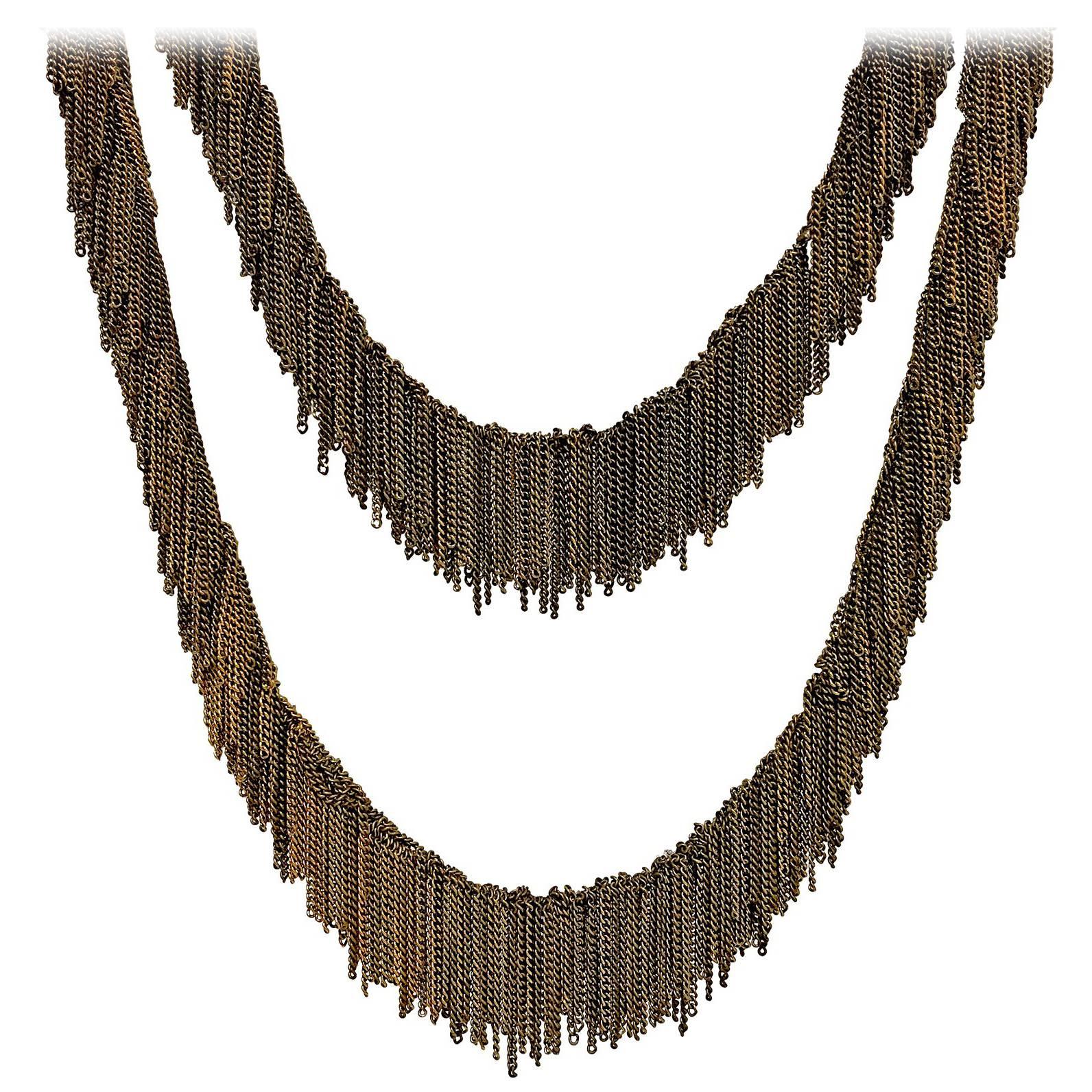 Jessica Rose Multicolored Vermeil Chain Handmade Waterfall Fringe Necklace