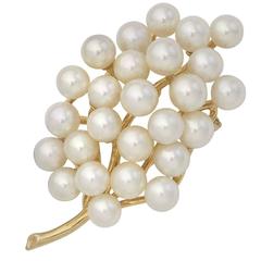 Pearl Gold Grape Cluster Brooch