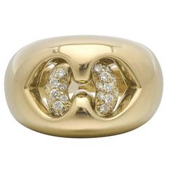 Bulgari Diamond Gold Dome Ring