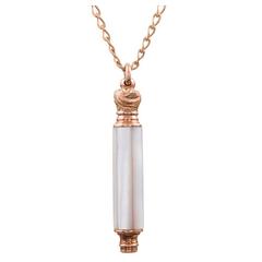 Victorian Mother of Pearl and Rose Gold Toothpick Pendant