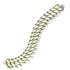 David Webb White Enamel Gold Bracelet 10