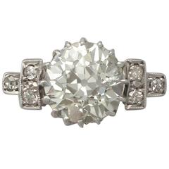 1940s 3.00 Carat Diamond and White Gold Cocktail Ring 8