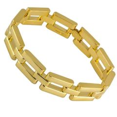 Gold Square Solid Link Bracelet