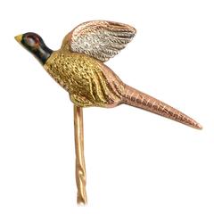 Victorian Three-Tone Gold Pheasant Stick Pin