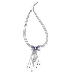 Sicis Fantasia Diamond Sapphire Micromosaic Gold Necklace 3