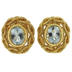 Buccellati Aquamarines Gold Earrings 12