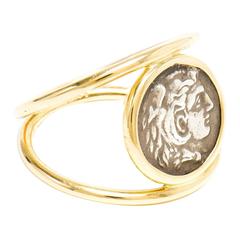 Dubini Alexander the Great Silver Coin Gold Ring 3