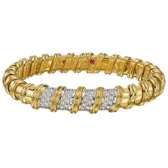 Roberto Coin Diamond Gold Nabucco Bangle bracelet 