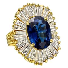 Sapphire Diamond Gold Ballerina Ring