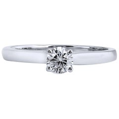 0.34 Carat Round Brilliant Cut Diamond Solitaire Gold Engagement Ring