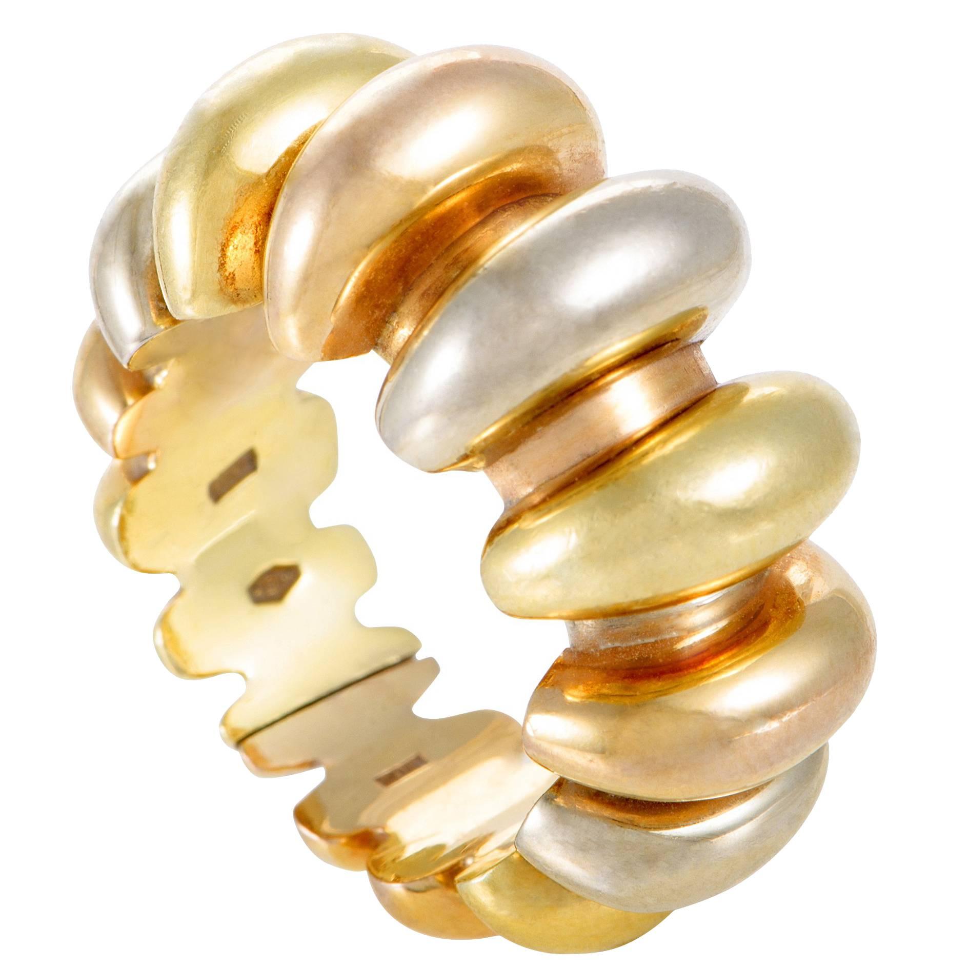 Bulgari Celtica Three Color Gold Band Ring