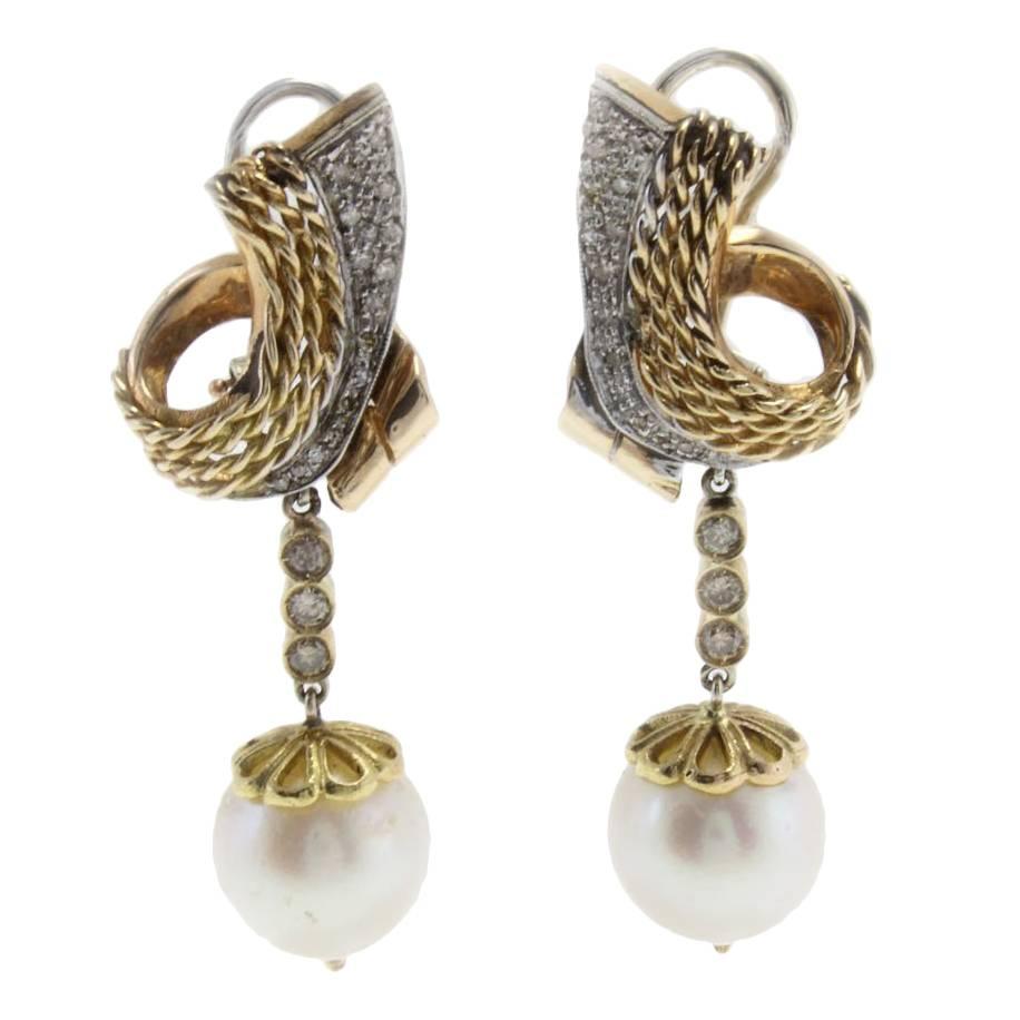 Luise Diamonds and Australian Pearls Earrings
