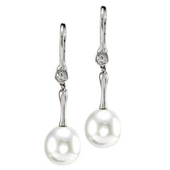 Tiffany & Co. Elsa Peretti Pearl diamond platinum Earrings 