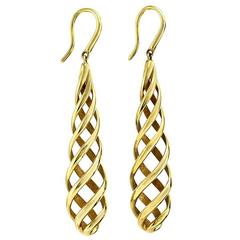 Tiffany & Co. Paloma Picasso Venezia Luce Gold Spiral Earrings