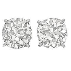 4.79 carats Old Mine Cut Diamond Stud Earrings