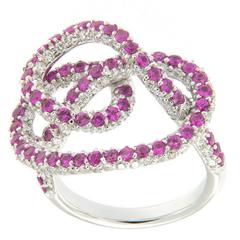Hammerman Diamond Pink Sapphire Gold Ring