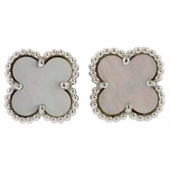 Van Cleef 
Arpels Sweet Alhambra Mother of Pearl Gold Stud Earrings