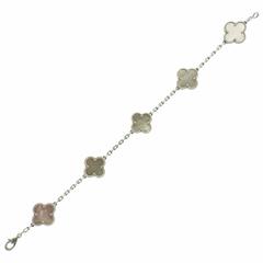 Van Cleef & Arpels Vintage Alhambra Mother of Pearl Gold 5 Motif Bracelet 1