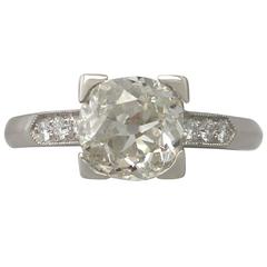 1.74 Carat Diamond and Platinum Solitaire Ring 10