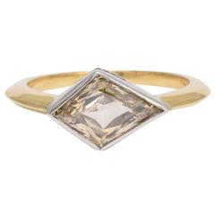 1.91 Carat Fancy Light Brown Kite Diamond Gold Ring