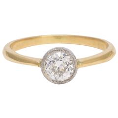 .60 carat GIA Certified Old European Cut Diamond Gold Ring