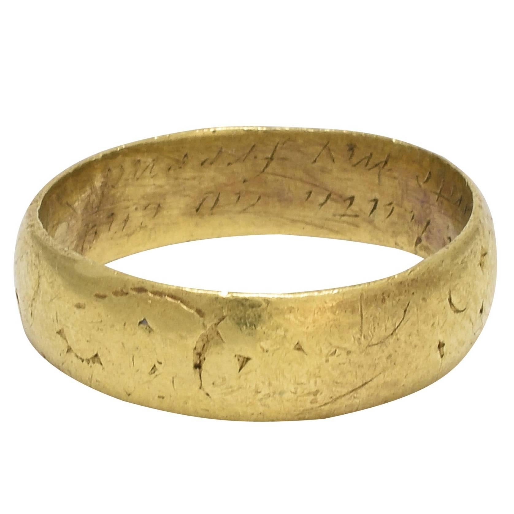Antique 17th Century Gold Posy Ring
