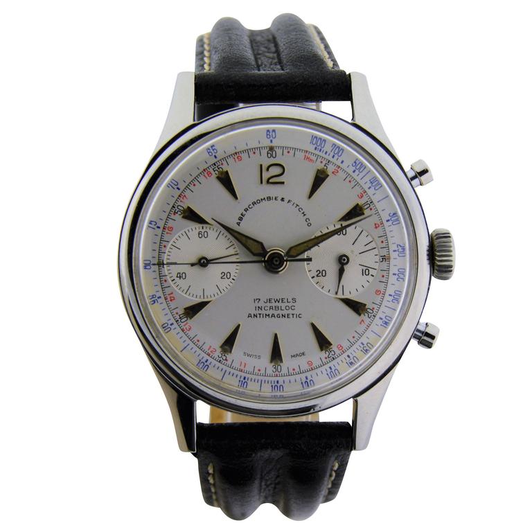 Abercrombie and Fitch Stainless Steel Sports Chronograph Manual Wind