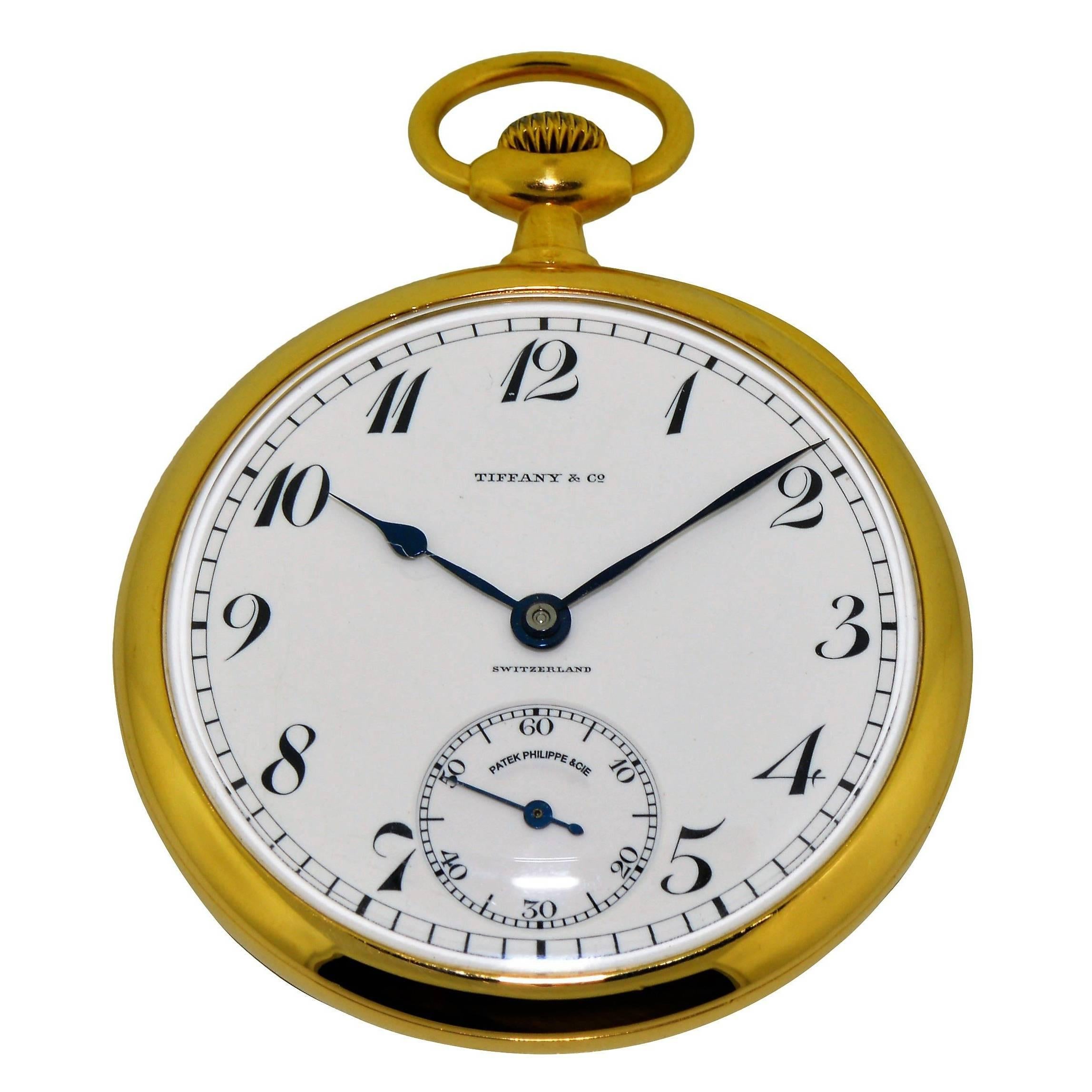 Patek Philippe for Tiffany & Co. New York Yellow Gold Pocket Watch