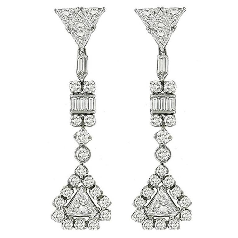 Stunning Diamond Gold Chandelier Earrings For Sale at 1stdibs