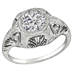 Antique 0.90 Carat Diamond GIA Certified Engagement Ring 3