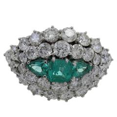 Luise Diamond Emerald Gold Ring 9