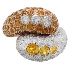 Luise Yellow Sapphire Diamond Two Color Gold Ring 5