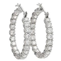 Diamond Platinum Hoop Earrings