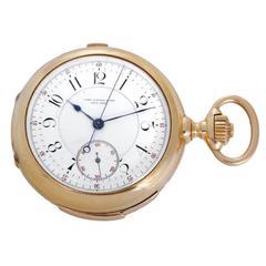 Vintage High Grade Theo. A. Kohn Rose Gold Minute Repeater Chronograph Pocket Watch