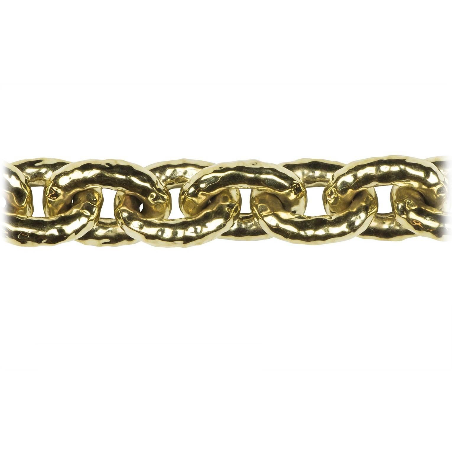 Ippolita Hammered Oval Gold Link Necklace