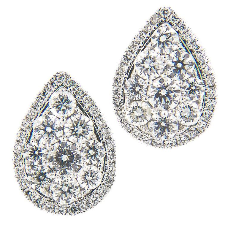 Pear Shaped Diamond Cer Gold Stud Earring At 1stdibs Pear Shaped Diamond Cer Gold Stud Earring For