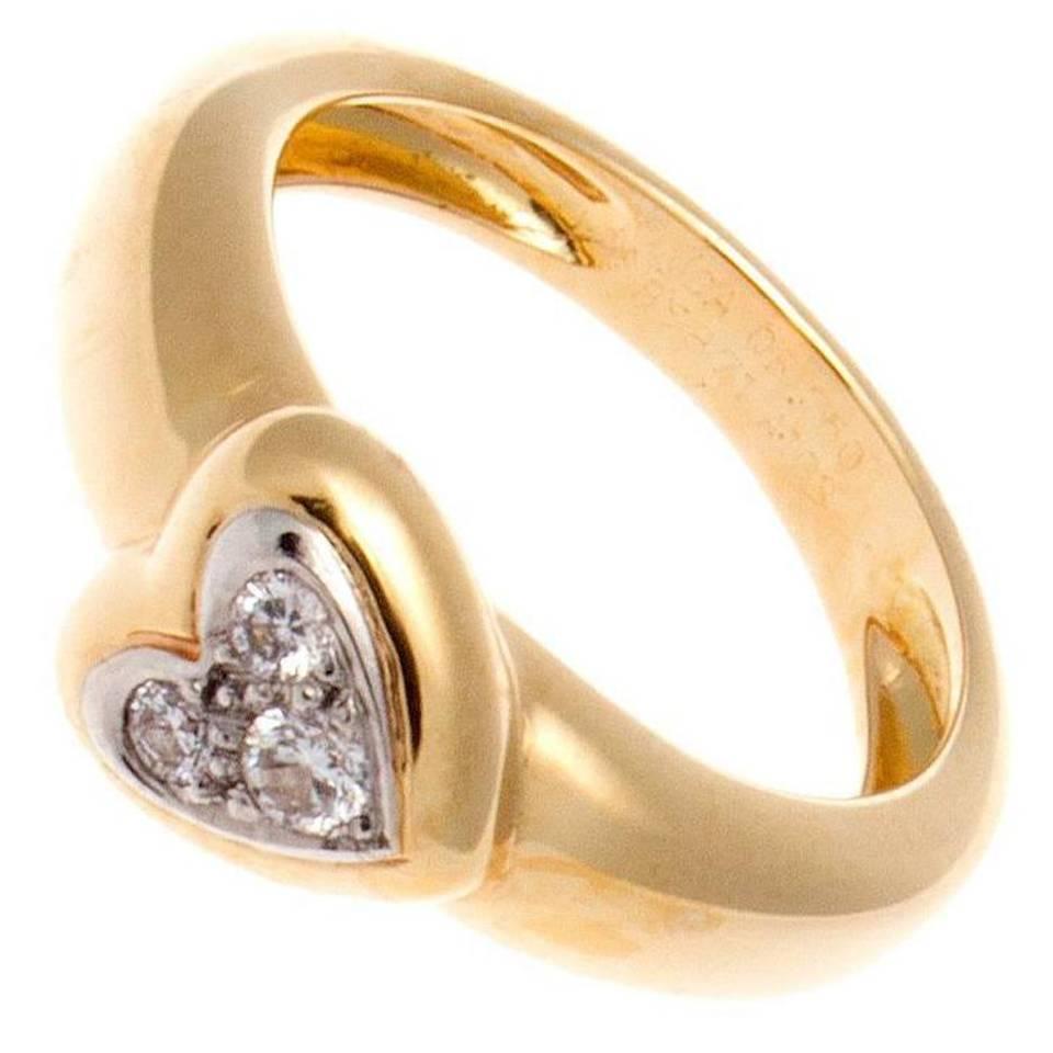 Van Cleef & Arpels Diamond Gold Heart Ring