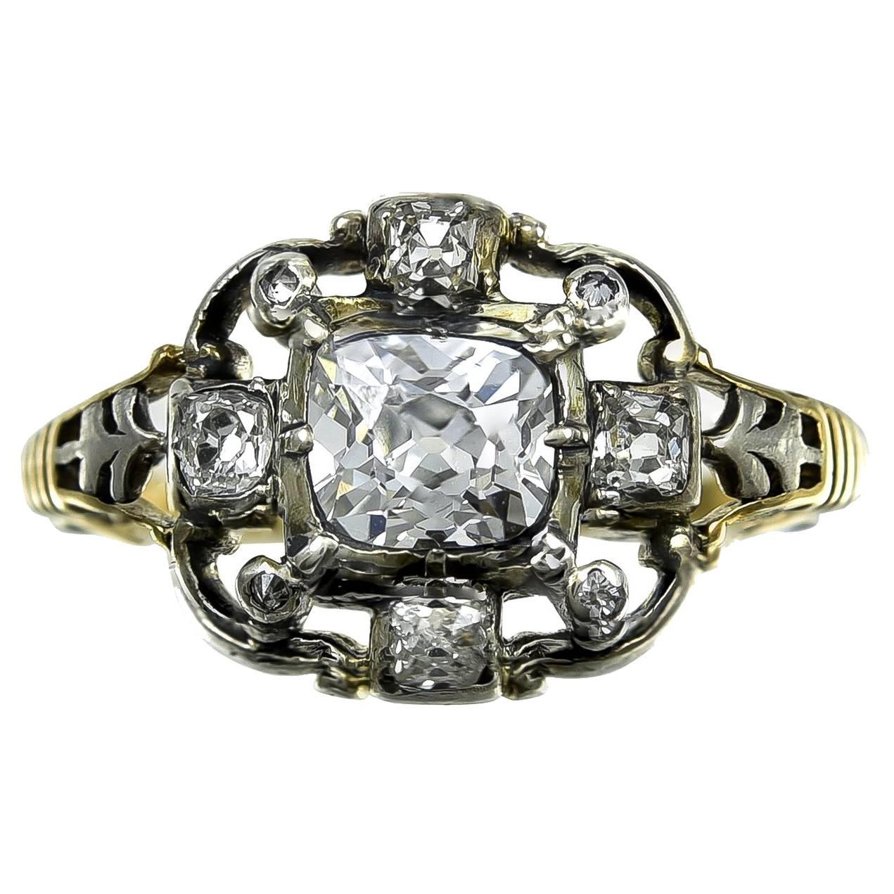 Antique English Georgian Diamond Ring For Sale
