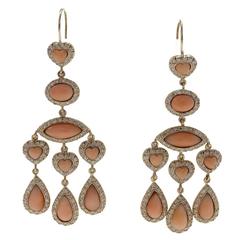 Luise Diamond Coral Gold Earrings 6