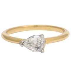 0.48 Carat Pear Cut Diamond Solitaire Engagement Ring