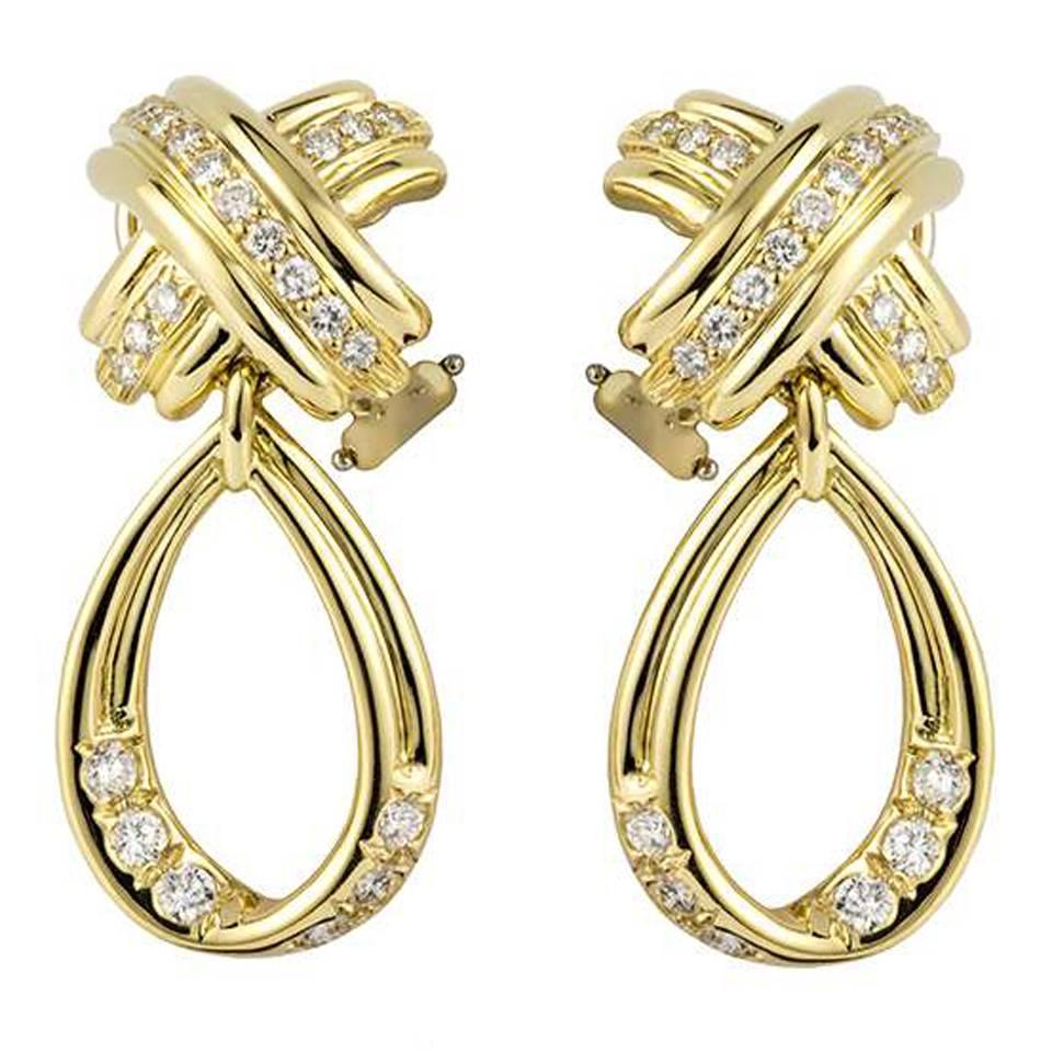 Elegant Tiffany & Co. Schlumberger Drop Earrings