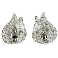 iconic earrings Iconic 1950s Diamond Platinum Earrings