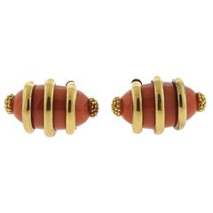 Massive French Gold Coral Cufflinks