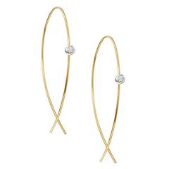 Lana Small Upside Down Hoops with diamonds