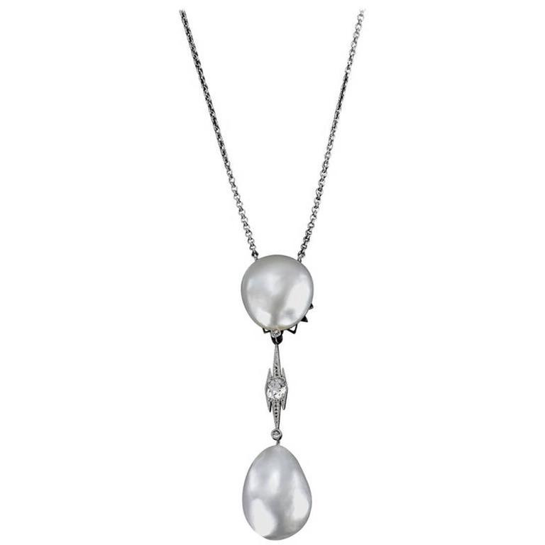 Natural Baroque Pearl Pendant For Sale
